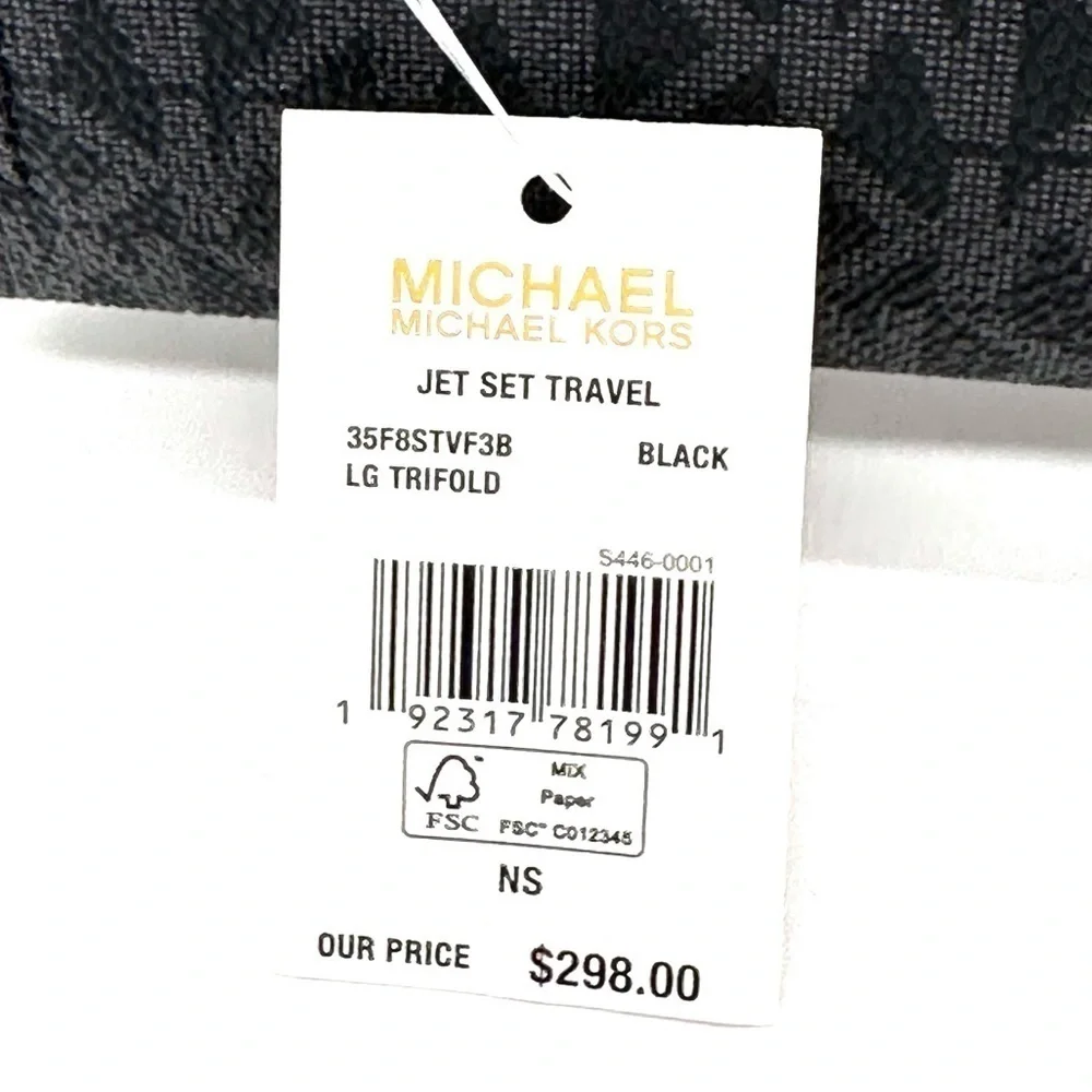 Michael Kors Large Trifold Wallet Black